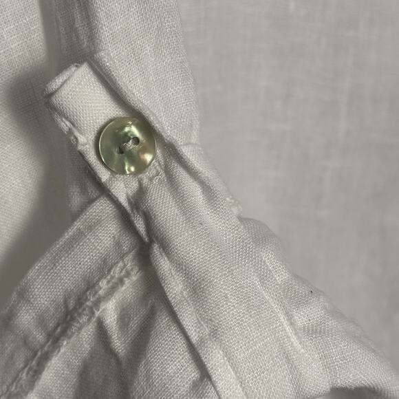 Puro Lino Women’s 100% Linen Oversized Cuffed Sleeve Shirt Resort Button Italy - Picture 4 of 8